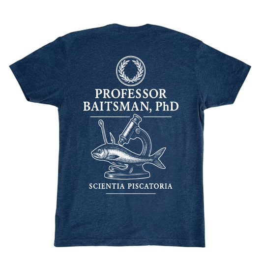 Professor Baitsman PHD Parody Fishing T-Shirt